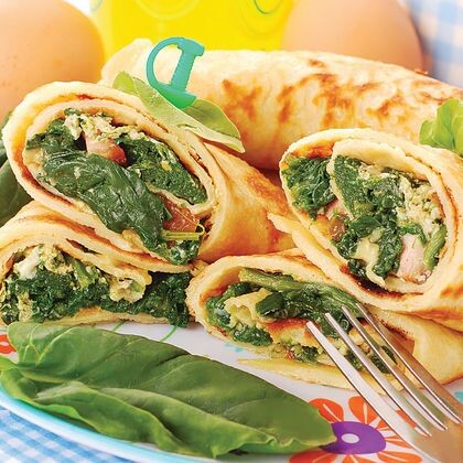 Блинчики с яйцом и зеленым луком