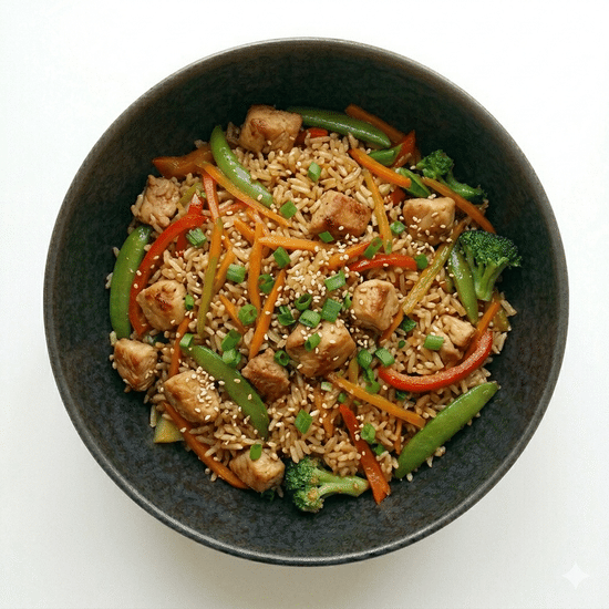 Fried Rice with Chicken 🍚
398 kcal · P: 32g · 380g