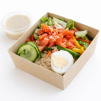 Боул с семгой и булгуром с собой