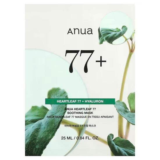 Успокаивающая тканевая маска на основе хауттюйнии Anua Heartleaf 77% Soothing Sheet Mask