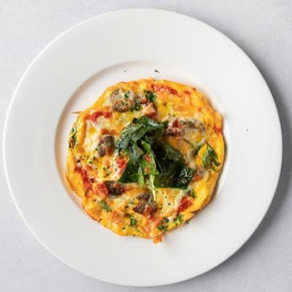 Frittata with meatballs