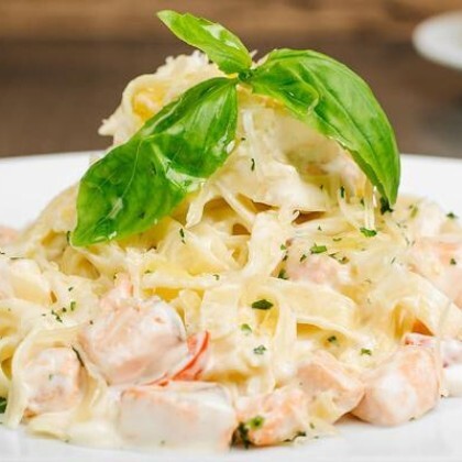 Тальятелле с семгой