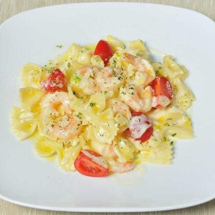 Фарфале с цукини и креветками