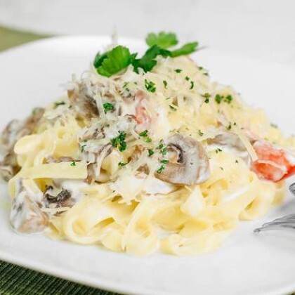 Тальятелле с шампиньонами