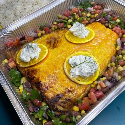 Филе лосося запеченое в апельсиновом соусе на 6 персон.