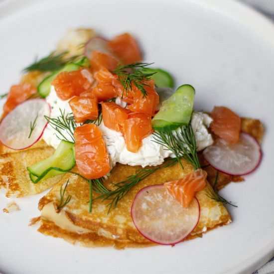 Блины с лососем