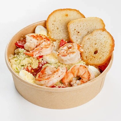 Салат цезарь с креветкой