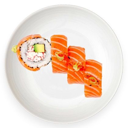 Large Dragon Roll with salmon