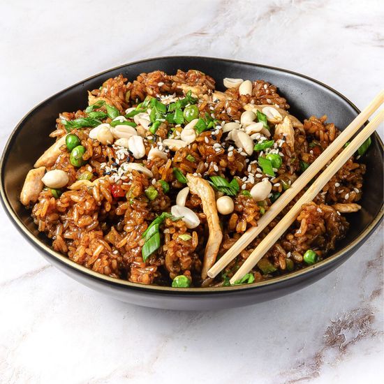 Жаренная  курица с рисом