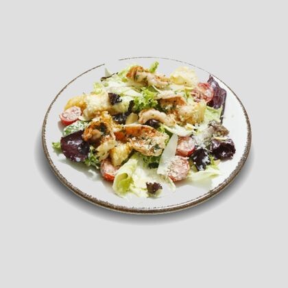 Салат Цезарь с тигровой креветкой