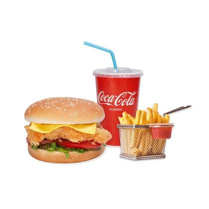 Комбо чикен бургер с сыром