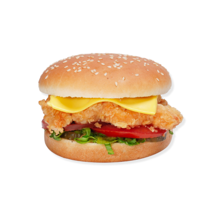 Чикен бургер с сыром | ірімшікпен