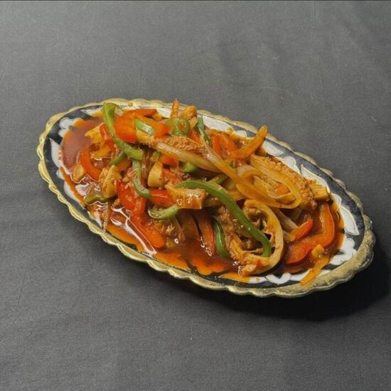 Требуха с овощами