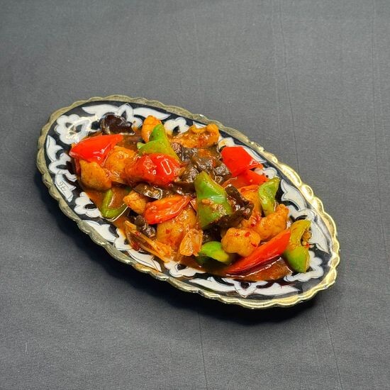 Судак с овощами