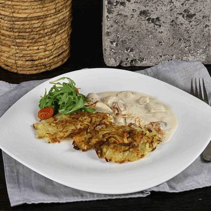 Драники с белыми грибами