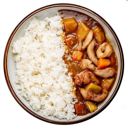 Chicken curry rice & vegetables