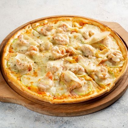 Пицца с креветками