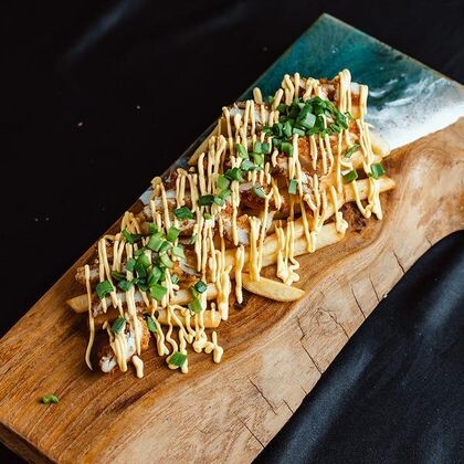 Хрустящая курочка фри с сырным соусом