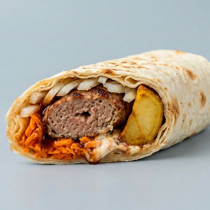 Лаваш с бараниной на гриле