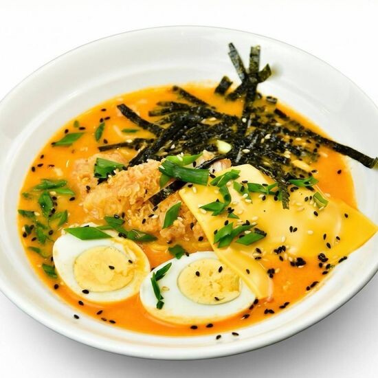 Сырный рамен с курицей