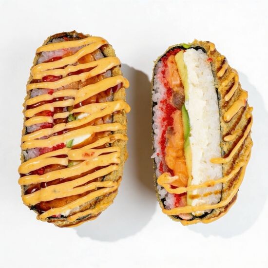 Бургер ролл с лососем