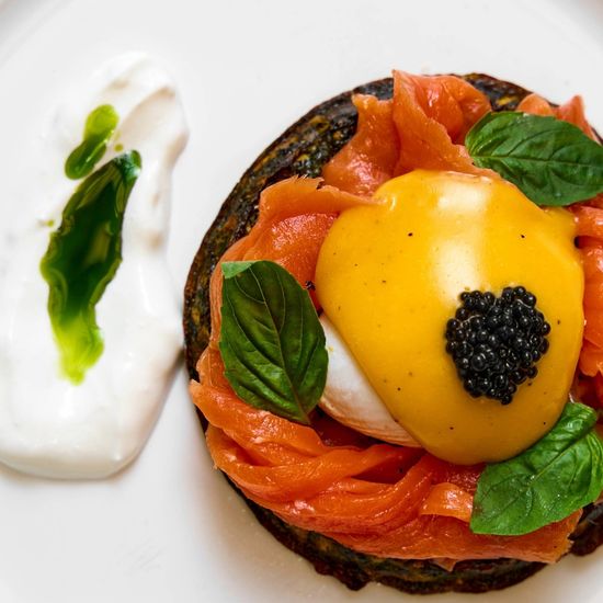 Zuccini Pancake with Salmon