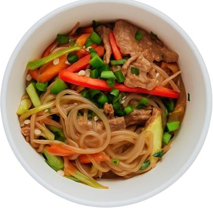 Wok лапша с фунчезой с говядиной
