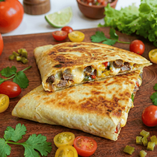 Мясной шашлык в лепешке
