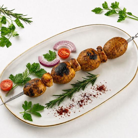 Картофель с курдюком шашлык