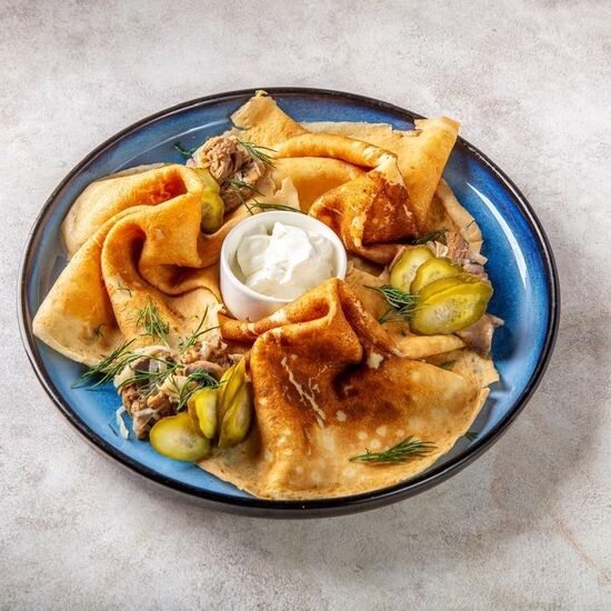 БЛИНЫ С РВАНЫМ МЯСОМ