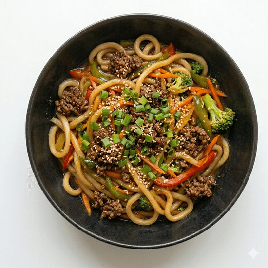 Udon with Beef 🍜
398 kcal · P: 24g · 360g