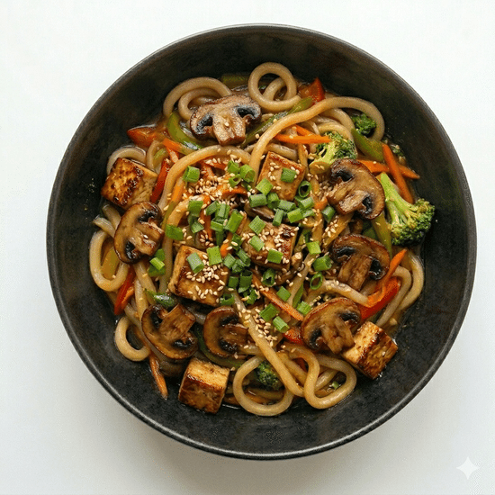Udon with Mushrooms & Tofu 🌿
323 kcal · P: 13g · 380g