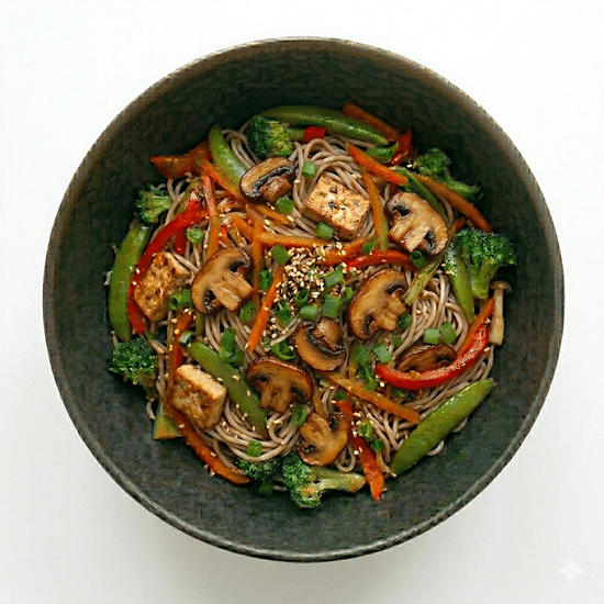 Soba with Mushrooms & Tofu 🌿
299 kcal · P: 15g · 380g