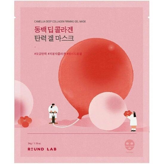 Укрепляющая гидрогелевая маска с камелией Round Lab Camellia Deep Collagen Firming Gel Mask