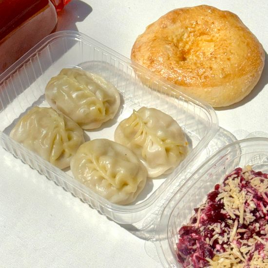 Комбо с мантами (тыква+свекольный+компот 0,5)