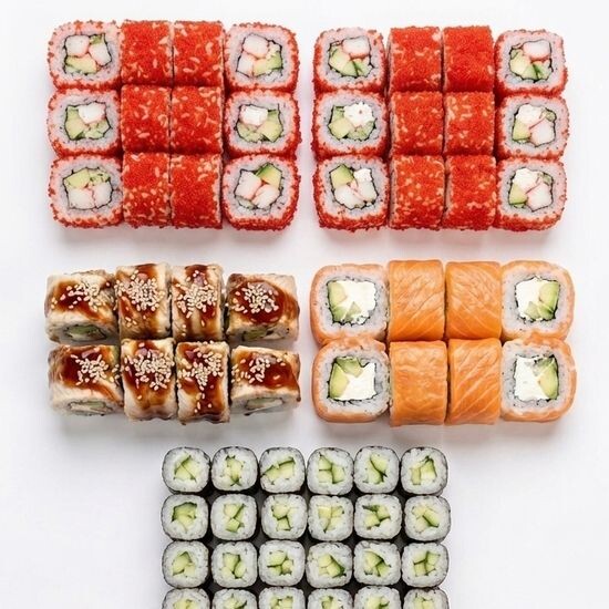 Sushi Rolls Combo Cali×4 · Philly×1 · Eel×1 · CucMaki×3