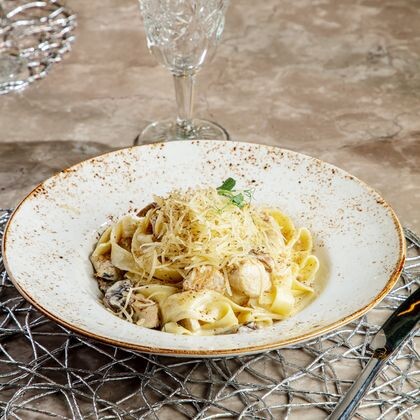 ПАСТА С ГРИБАМИ И КУРИЦЕЙ