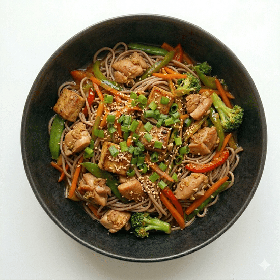 Soba with Chicken 🥢
386 kcal · P: 35g · 380g